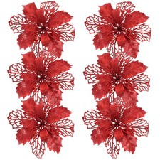  6 Pcs Stelle Di Natale Finte Rosse Per Albero Decorazioni Natalizie Fiori Finti