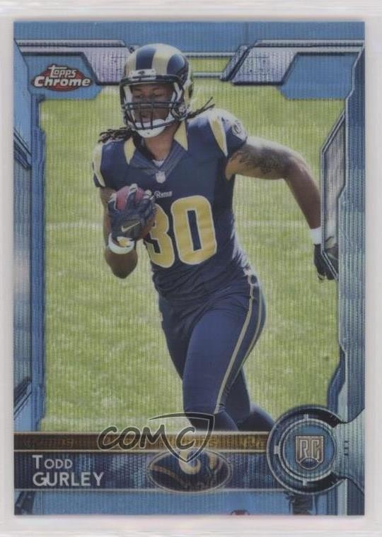2015 Topps Chrome Rookies Blue Wave Refractor Todd Gurley II #110 Rookie RC 0c6