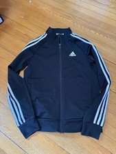 Adidas Youth Black Classic Full Zip Sports Track Jacket Size Small 8-10 