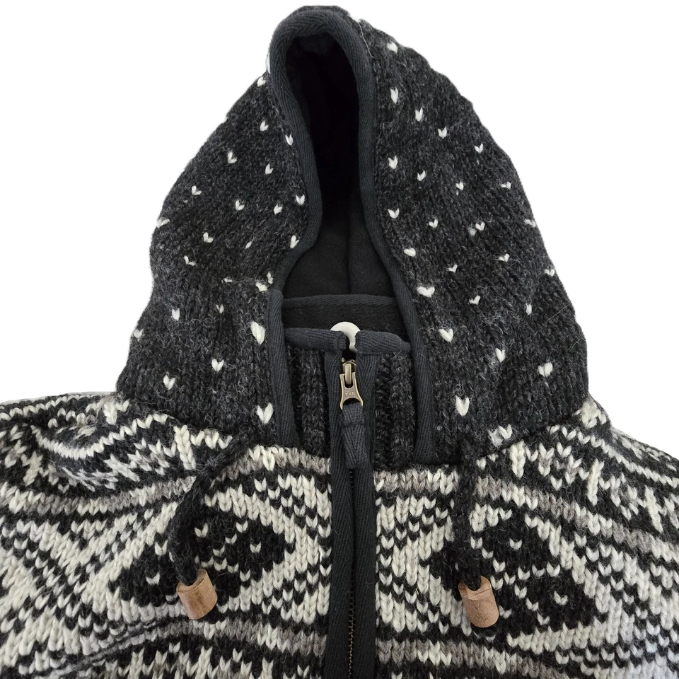 Свитер с капюшоном Lost Horizons Nepal L Moritz 100% шерсть молния грудь 44 дюйма $210 - Изображение 3 из 4