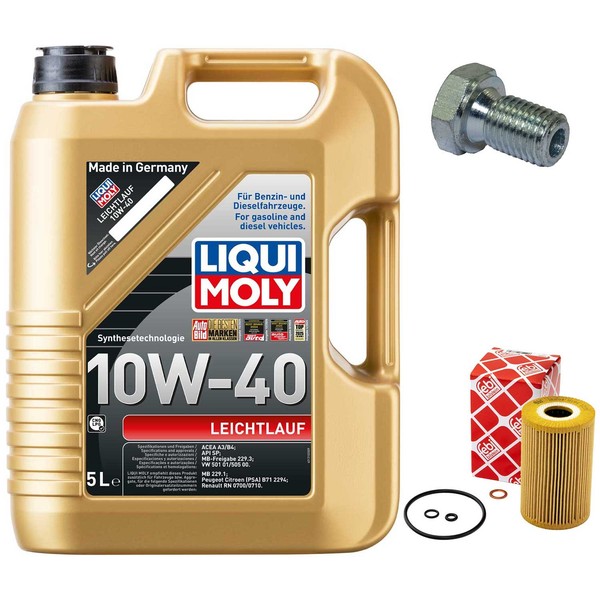 MotoröL Filter Set 10W-40 5 Liter + ÖLablassschraube FüR BMW 3Er 318Is Z3 E36-image