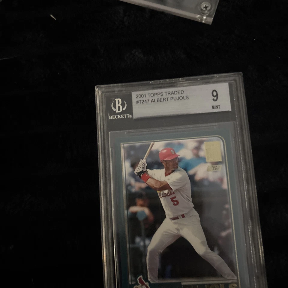Tarjeta de béisbol 2001 Topps intercambiada Albert Pujols St Louis Cardinals #T247 BGS 9 RC Foto 3 de 4