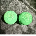 fiesta VTG ORG Light green HLC fiestaware Salt & Pepper w corks c 1936-51