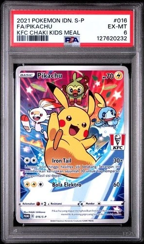 Pokemon Indonesian KFC Kids Meal Pikachu #016 PSA 6