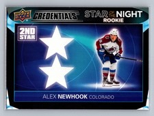 2021-22 UD Credentials - 2nd Star of the Night Rookies Alex Newhook #2SR-1 (RC)