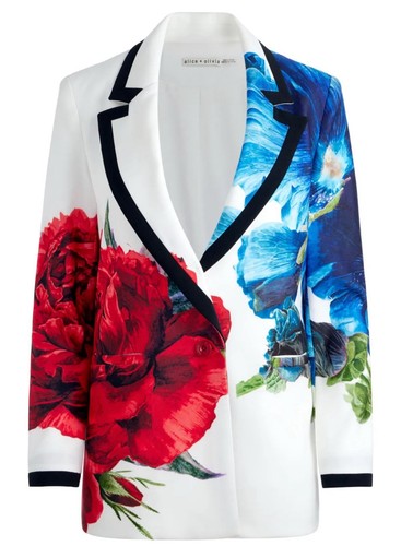 $595 Alice+Olivia Denny Floral Tailored Single-Breasted Blazer Jacket Size 6 - Picture 4 of 14