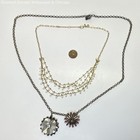 Ann Taylor Gold Tone Flowers Pendant & Faux Pearls Necklaces 50.7g — photo 4