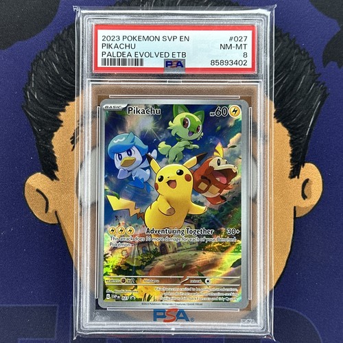 PSA 8 NEAR MINT 2023 Pokemon Paldea Evolved ETB PIKACHU #027 Promo - Picture 2 of 3