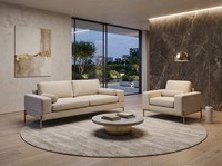 Elegantes Beiges Wohnzimmer-Set 3+1+1-Sitzer-Sofas Stoffsofa PolstermöBel