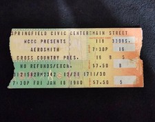 Aerosmith Springfield, MA. Ticket Stub 1980