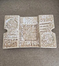 Vintage 60's MCM Ceramic Cup & Ashtray Smoking Stand Insert Or Table Decor