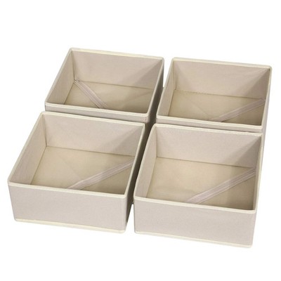 4 Pack Foldable Cloth Storage Box Closet Dresser Drawer Organizer Fabric Baskets