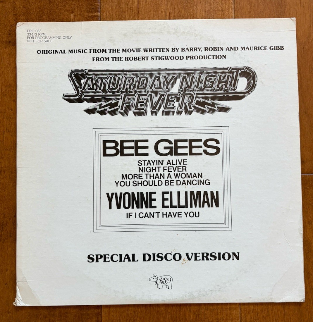 SATURDAY NIGHT FEVER White Label Promo Only - Orig. 1977 12" Ep Bee Gees Disco