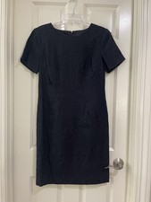 talbots women black linen blend dress size 10