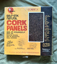 Vtg Quartet Corsica Natural Cork Self-Adhesive Wall Panels 12x12 4pk 4 sq ft