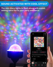 Mini Disco Ball Light with Flexible USB Extender, Sound Activated Strobe Part...