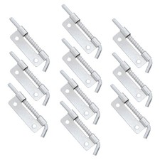 10Pcs Silver Stainless Steel Spring Loaded Latch Lock for Cabinet Doors