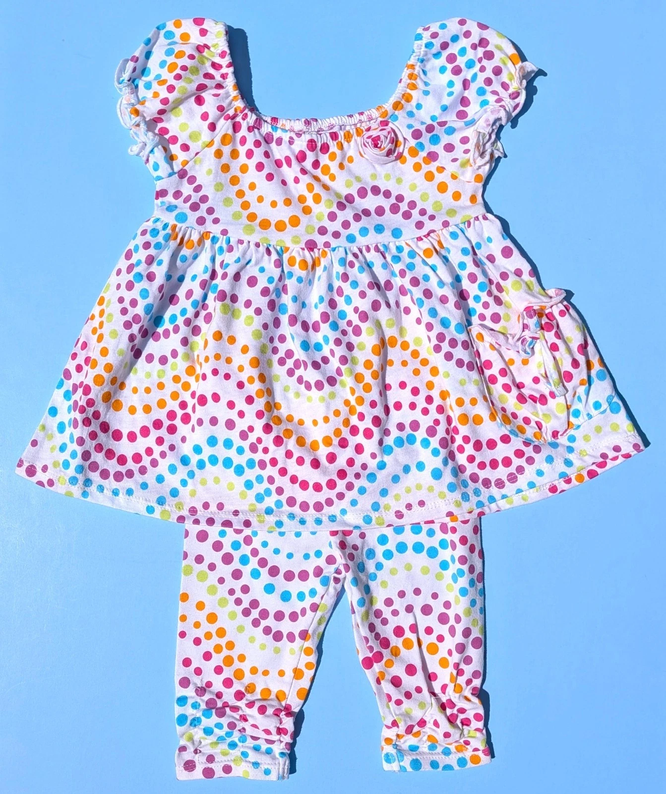 Koala Kids Baby Girl 6-9M 6-9 Months Polka Dot 2 Pc Summer Outfit Top Shorts NWT