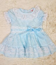 Vtg Winnie the Pooh Sears Roebuck Baby Girl's Size 12M Dress Blue Lace Ruffles A
