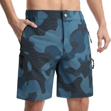 Mens Hiking Cargo Shorts Quick-Dry Outdoor Athletic Short Travel Fishing Golf...