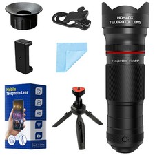 40X Telephoto Lens with Tripod for iPhone Android Phones, 2-in-1 Mobile Phone...