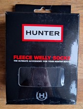 Hunter Kids Black Fleece Welly Socks Size XS UK (10-12)