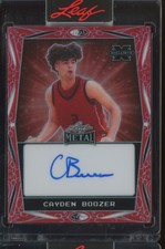2025 Leaf Metal Prismatic Red Cayden Boozer 127/199 Auto Autograph