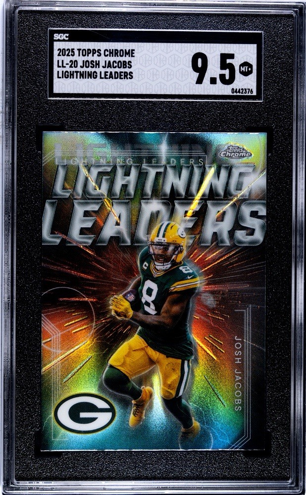 2025 Topps Chrome - Josh Jacobs Lightning Leaders #LL-20 SGC 9.5 Insert