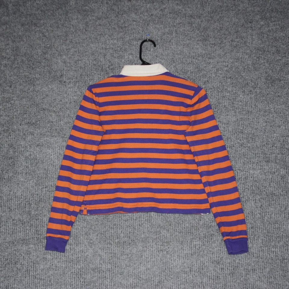 Polo Ralph Lauren Mujer S Naranja Rugby Rayas Manga Larga Cuello Recortado Foto 4 de 4