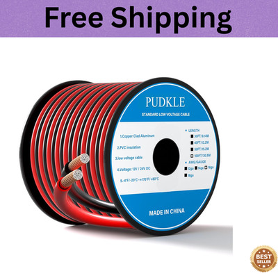 16 Gauge Wire 16awg Automotive Wire Electrical Wire 100ft 2 Conductor Red Black