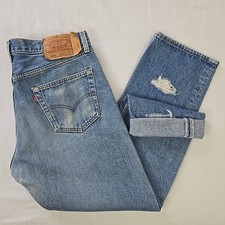 VTG 1996 Levis 501xx Jeans Mens 36x32 34x29 501-0000 USA Made Distressed 90s