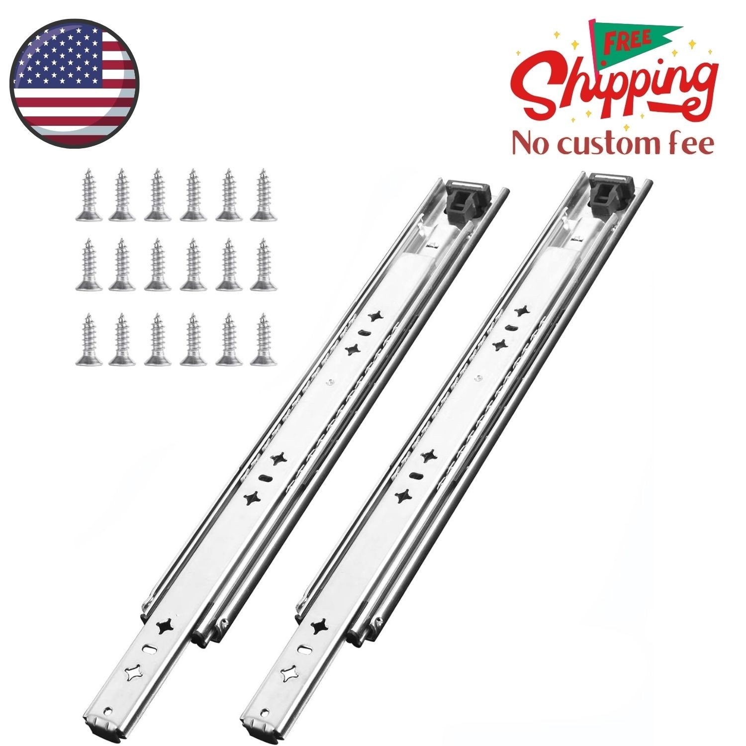 1 Pair 30 Inch 260 Lb Capacity Heavy Duty Drawer Slides(with