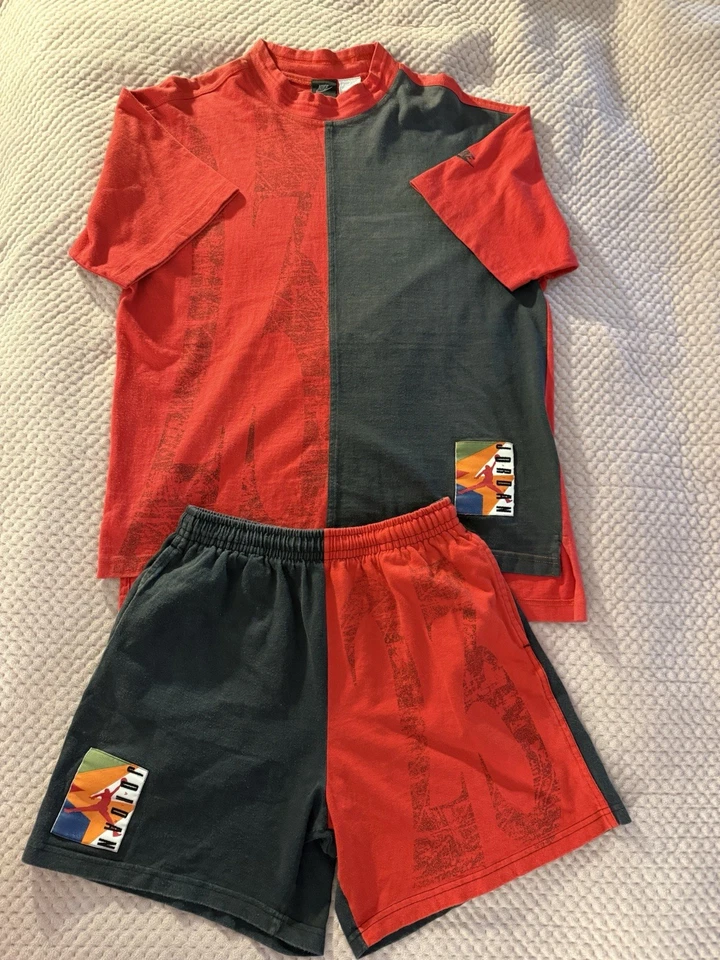 Pantalones Cortos y Camiseta De Baloncesto Nike Air Hare Jordan 7 Rojo Negro De Colección Años 90 Para Hombre L Foto 2 de 4