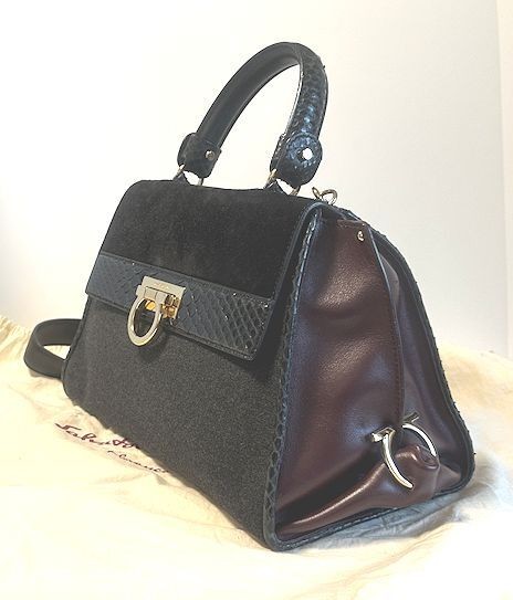 Salvatore Ferragamo Sofia Gancini Python Calf Lea… - image 2