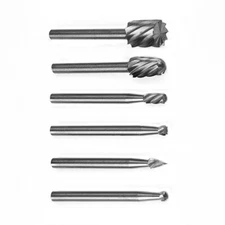 6pcs/Set HSS Router Drill-Bits Kit Rotary Burrs Tool Wood Metal Carving Milling
