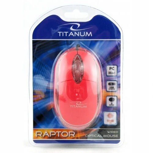 Souris optique filaire 3D Rouge pour Ordinateur portable/Bureau 1200 dpi - Afbeelding 3 van 4