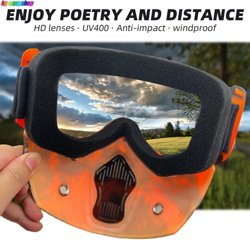 Adjustable Motorcycle Goggles Snowboard Face Mask Sun Glasses Dirt Bike Off-Road - Picture 8 of 24
