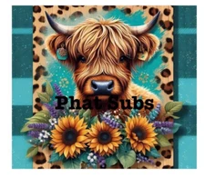 20oz Sublimation Tumbler Wrap Leopard Highland Cow Ready to Press Heat Transfer