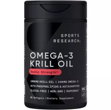Antarctic Krill Oil Omega 3 1000mg with Phospholipids, Choline and Astaxanthin