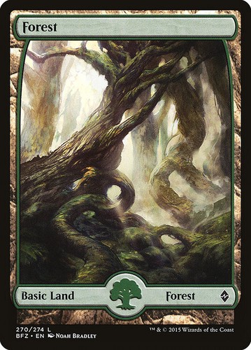 MTG INVブロック、ネメシス、プロフェシーレア 170枚以上セット MTG - Battle for Zendikar - Forest #270 - Full Art - Foil