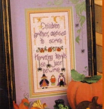 Shepherd's Bush Halloween Spider Witch Costumes Stars Moon Cross Stitch Pattern