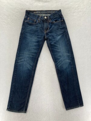 American Eagle Jeans Mens 26x28 Slim Fit Straight Leg Dark Blue