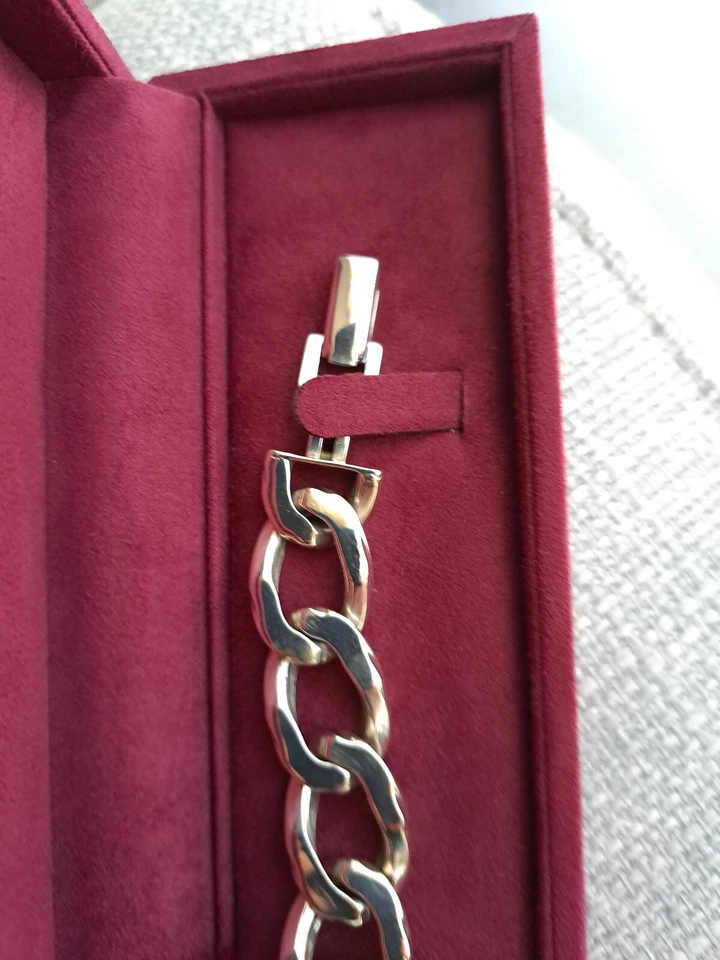 OROLOGIO POLSO ARGENTO 800 ANNI 60 bracciale argento massiccio - Immagine 4 di 4