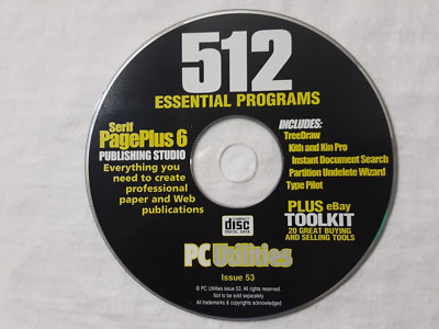retro 2004 CD-Rom PC Utilities #53 - 512 Essential Programs FREE SHIPPING rare