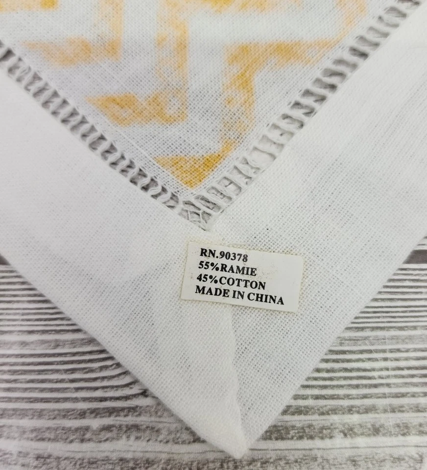 8 porta-copos quadrados de guardanapo Ramie e pano de algodão ouro amarelo branco Chevron - Imagem 4 de 4