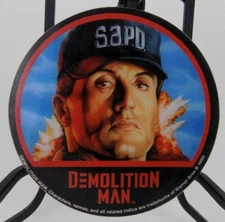 HARD TO FIND Williams Demolition Man Pinball Plastic Promotional Coaster 3.75"!