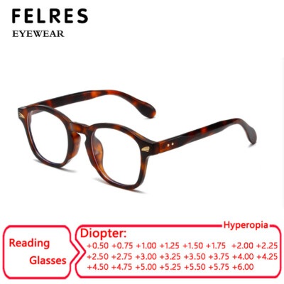 Retro Oval Reading Glasses Men Women Anti Blue Light Fashion Presbyopic Glasses 
