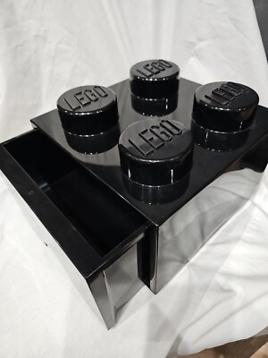 LEGO Storage Drawer Brick Black Large 2X2 Stackable Container 4 Stud 10''