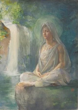 Meditation by John La Farge 1899 – American Symbolist Artwork Tranquil Decor