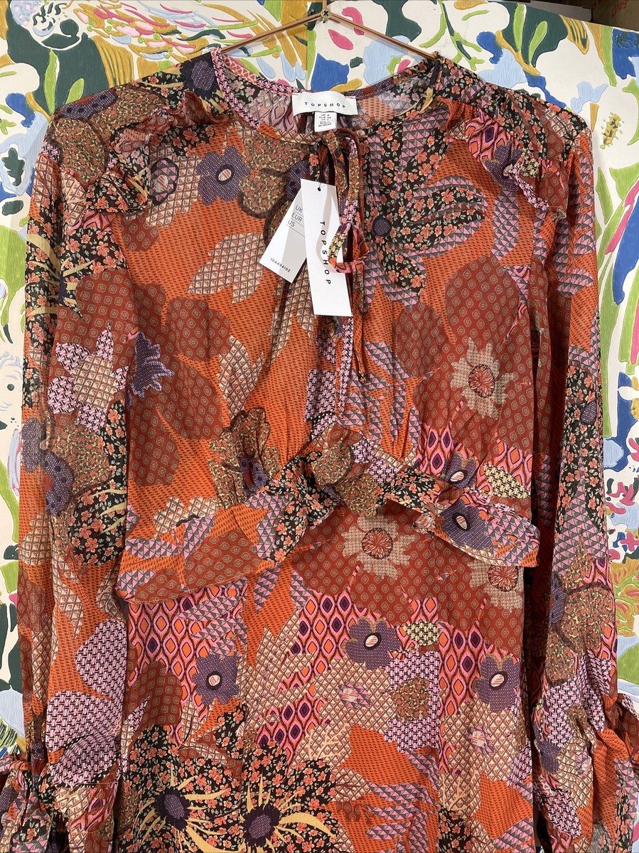 topshop bohemian dress Topshop Retro Boho Maxi Dress Women's Size 34 (U.S. Size 2) Multi